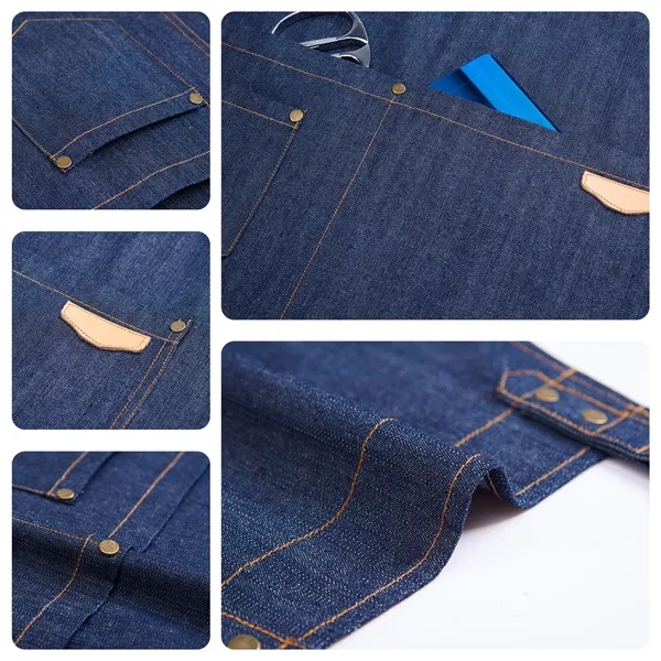 12 oz. Denim Kitchen Aprons w/ Adjustable straps & 3 Pockets