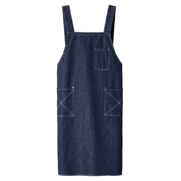 Cotton Denim Kitchen Aprons w/ Cross Strap & 3 pockets