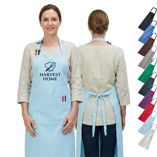 Serge Kitchen Aprons w/ Adjustable Straps & 2 front pockets
