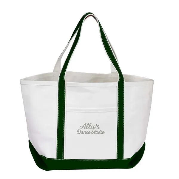 Open Canvas Boat Bag with Embroidery