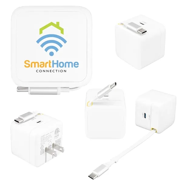 35W ETL Listed A/C Adapter With Retractable Cable