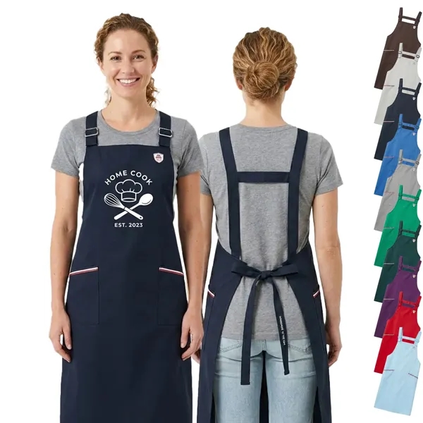 12 oz. Serge Kitchen Apron w/ Shoulder strap & 2 pockets