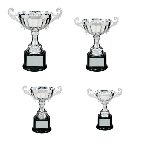 100 Series Silver Metal Trophy Cup with Black Base - 100 Series Silver Metal Trophy Cup with Black Base - Image 0 of 0