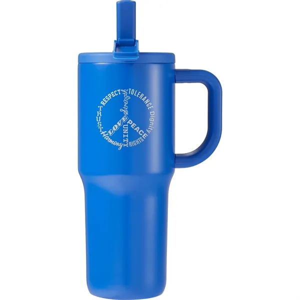 Custom Alpine 30oz Vac Insul Mug w/protective straw cover