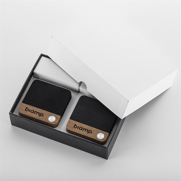 Pair of Wood Accented Bluetooth Speaker Set - Pair of Wood Accented Bluetooth Speaker Set - Image 1 of 2