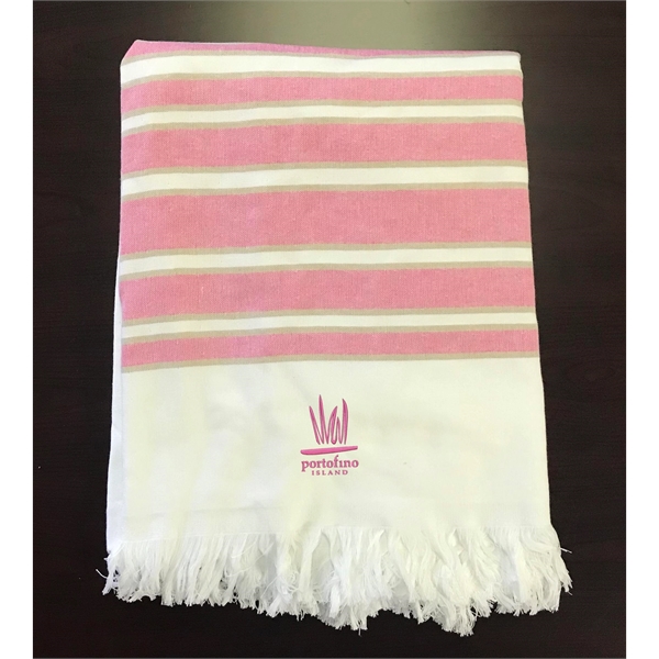 36x70 Turkish Beach Towel With Fringes - 36x70 Turkish Beach Towel With Fringes - Image 9 of 32