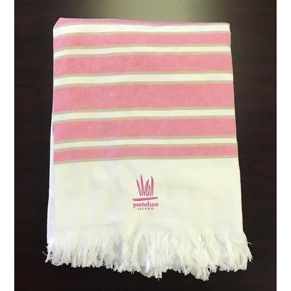 36x70 Turkish Beach Towel With Fringes - 36x70 Turkish Beach Towel With Fringes - Image 15 of 32