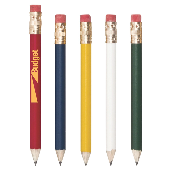 Round Wooden Golf Pencil with Eraser - Round Wooden Golf Pencil with Eraser - Image 0 of 5