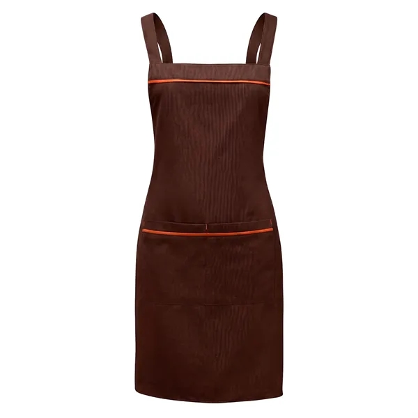 12 oz Woven knitted Kitchen Apron w/ Coloful Trim & 2 pocket