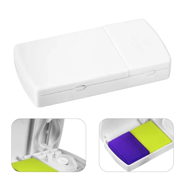 Compact Travel Pill Cutter Splitter W/ 2 Case