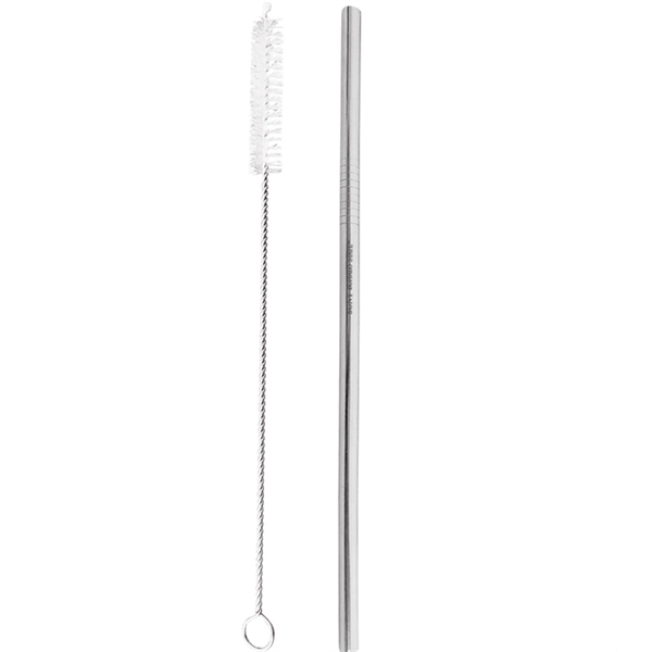 Stainless Steel Metal Straight Straw and cleaning brush. - Stainless Steel Metal Straight Straw and cleaning brush. - Image 0 of 0