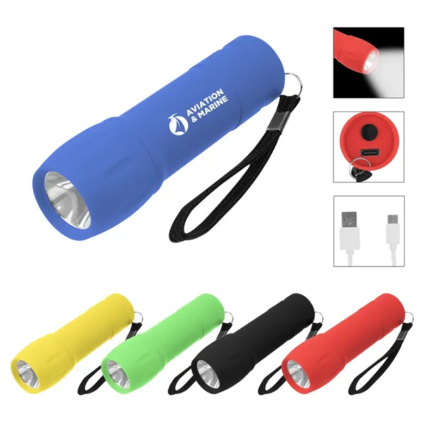 Rechargeable Rubberized COB Light With Strap 2.0