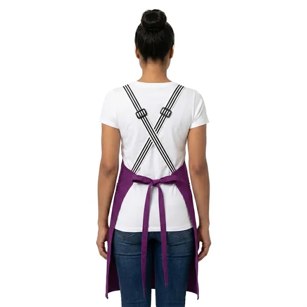 12 oz Woven knitted Kitchen Apron w/ 2 pocket, Striped Strap