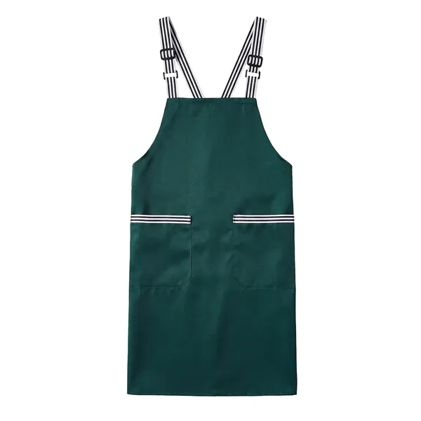 12 oz Woven knitted Kitchen Apron w/ 2 pocket, Striped Strap