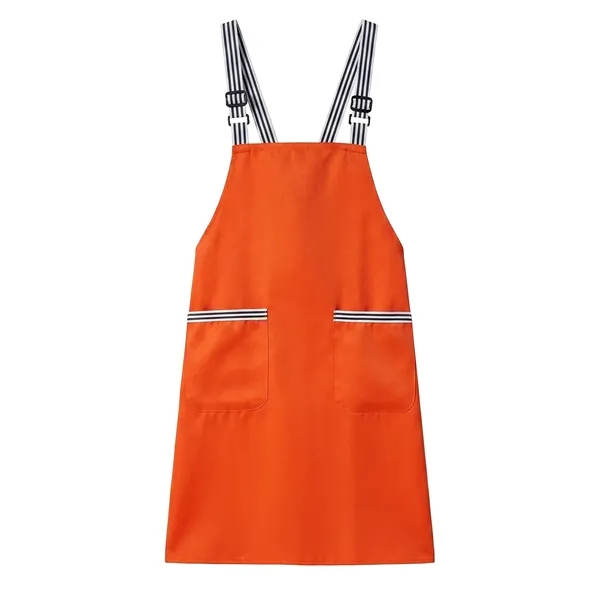 12 oz Woven knitted Kitchen Apron w/ 2 pocket, Striped Strap
