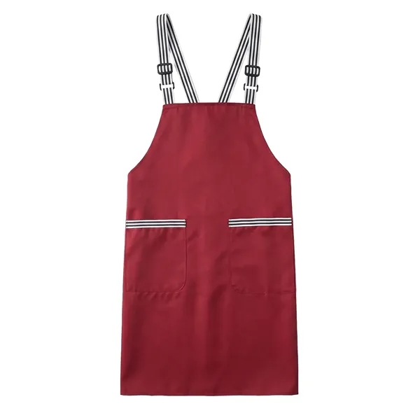 12 oz Woven knitted Kitchen Apron w/ 2 pocket, Striped Strap