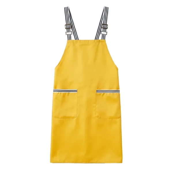 12 oz Woven knitted Kitchen Apron w/ 2 pocket, Striped Strap