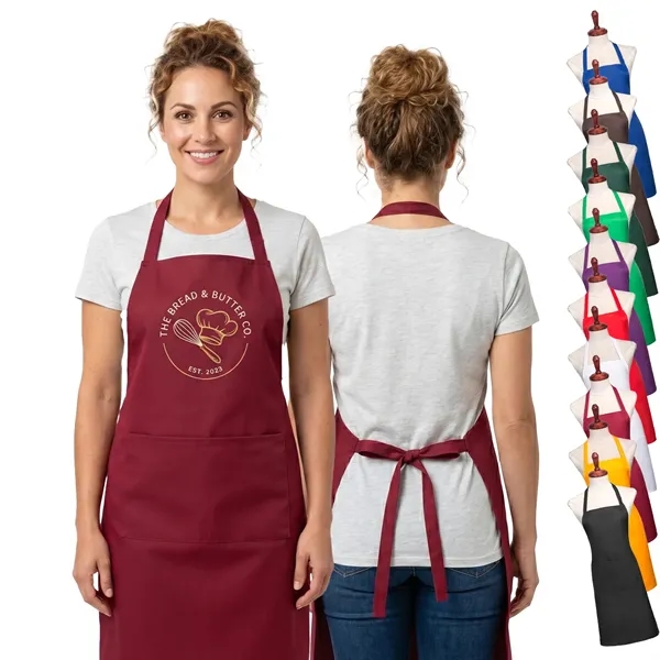 8 oz. Uniform fabric hang neck Kitchen aprons w/ 2 pockets