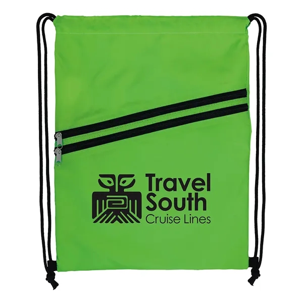 Good Value™ Neon Multi-Zippered Drawstring Backpack