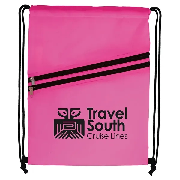 Good Value™ Neon Multi-Zippered Drawstring Backpack
