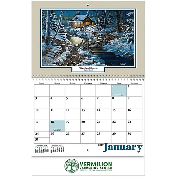 Woodland Retreat Spiral Wall Calendar Foil Imprint