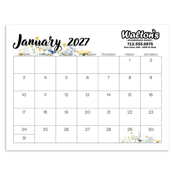 Triumph® Calendars Small Monthly Desk Pad - Floral