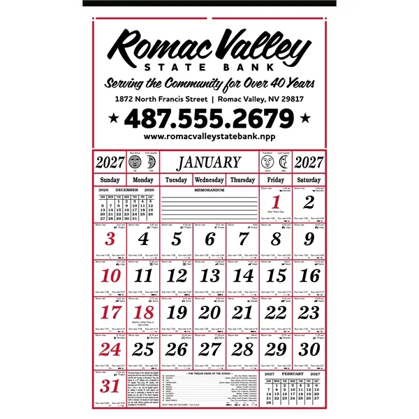 Custom Skinner & Kennedy® 7-Sheet Almanac