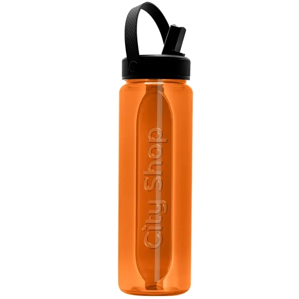 Garyline® Boss Embossed RPET Bottle with Flip-Straw, Swiv...