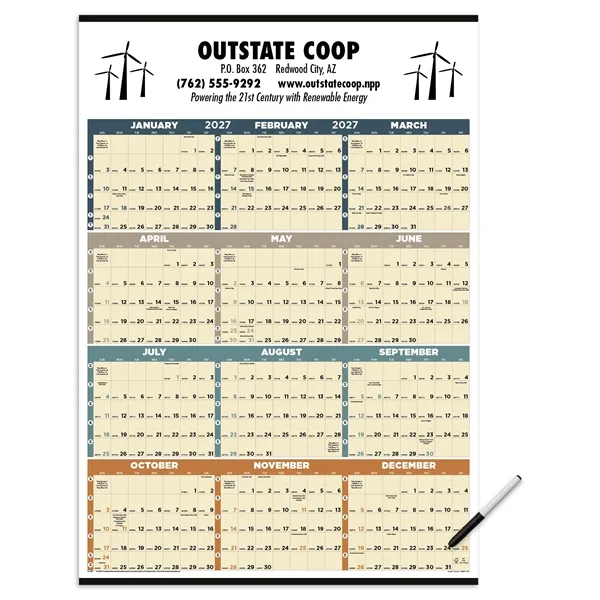 Triumph® Calendars Time Management Span-A-Year (Laminated...
