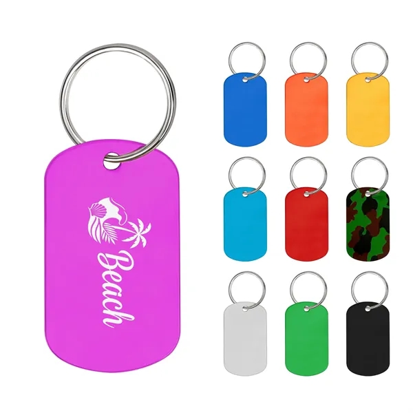 Aluminum Laser Engraved Dog Tag Keychain