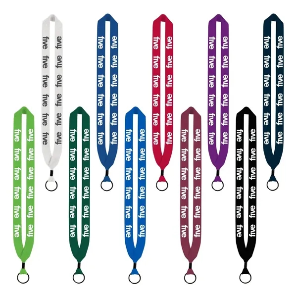 1" Cotton Lanyard w/ Metal Crimp & Split-Ring