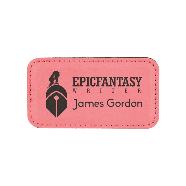 3 1/4"x1 3/4" Leatherette Badge w/ Magnet - 3 1/4"x1 3/4" Leatherette Badge w/ Magnet - Image 4 of 17