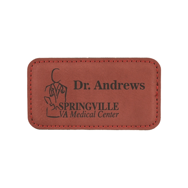 3 1/4"x1 3/4" Leatherette Badge w/ Magnet - 3 1/4"x1 3/4" Leatherette Badge w/ Magnet - Image 6 of 17