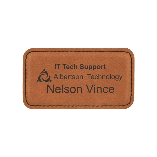 3 1/4"x1 3/4" Leatherette Badge w/ Magnet - 3 1/4"x1 3/4" Leatherette Badge w/ Magnet - Image 10 of 17
