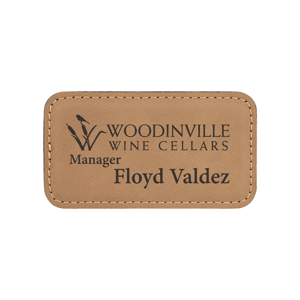 3 1/4"x1 3/4" Leatherette Badge w/ Magnet - 3 1/4"x1 3/4" Leatherette Badge w/ Magnet - Image 16 of 17