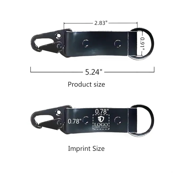 Custom Custom PU Leather and Zinc Alloy Carabiner Keychain