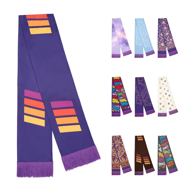 Full Color Knit Polyester Soccer Scarf W/ Tassels 57"x7"