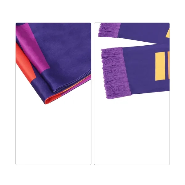 Full Color Knit Polyester Soccer Scarf W/ Tassels 57"x7"
