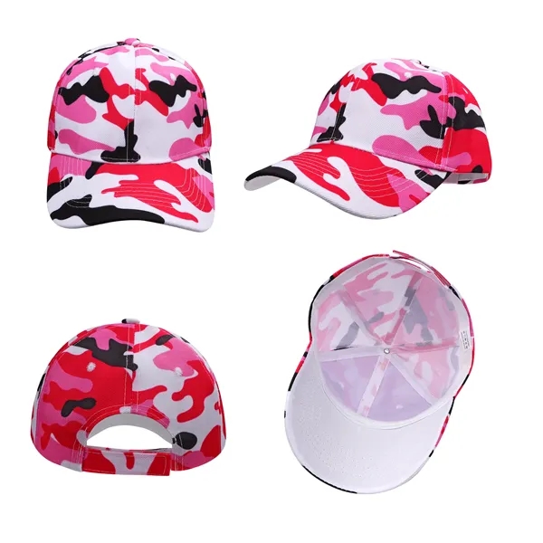 6 Panel Structured Camouflage Twill Baseball Cap