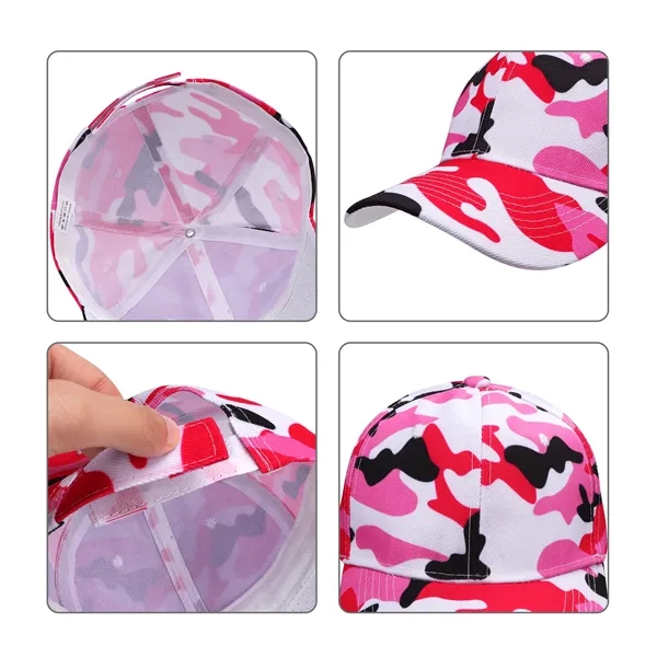 6 Panel Structured Camouflage Twill Baseball Cap