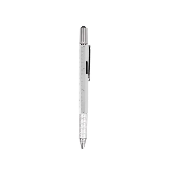 6 In 1 Metal Multitool Pen W/ Stylus Ruler Level Screwdriver