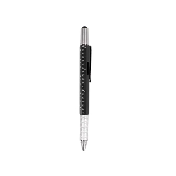 6 In 1 Metal Multitool Pen W/ Stylus Ruler Level Screwdriver