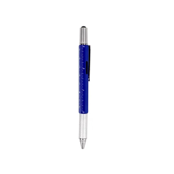 6 In 1 Metal Multitool Pen W/ Stylus Ruler Level Screwdriver