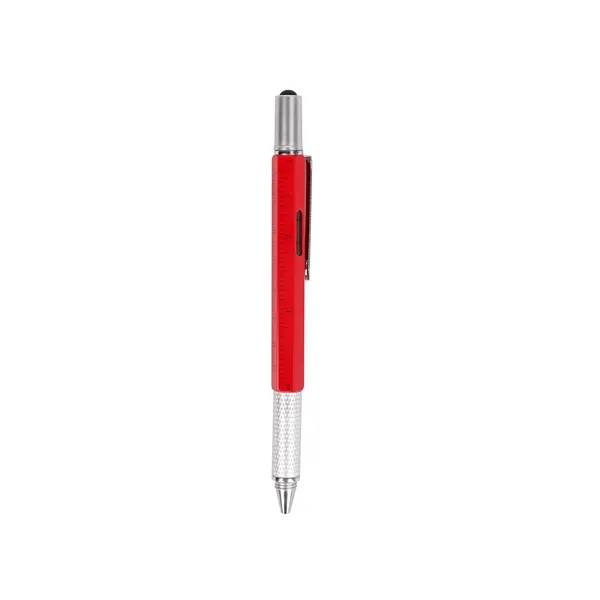 6 In 1 Metal Multitool Pen W/ Stylus Ruler Level Screwdriver