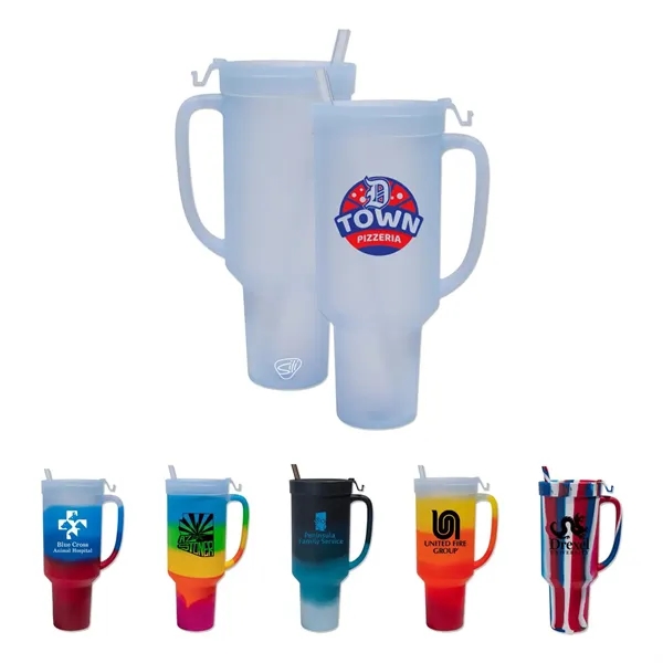 Silicone Tumbler with Straw and Handle