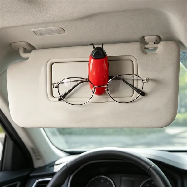 Cute Plastic Ladybug Car Sunglass Holder Visor Clip