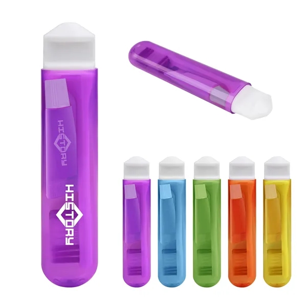 Portable Folding Travel Toothbrush Set W/ Toothpaste
