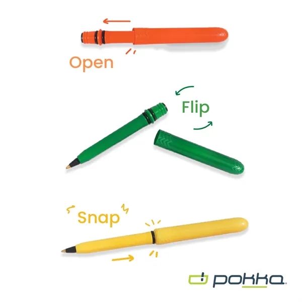 Pokka® Pocket Pen w/Dock & Chrome Keyring & Charm