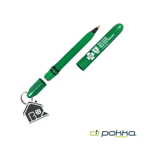 Pokka® Pocket Pen w/Dock & Chrome Keyring & Charm