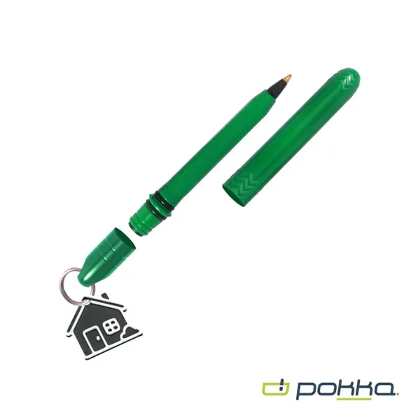 Pokka® Pocket Pen w/Dock & Chrome Keyring & Charm